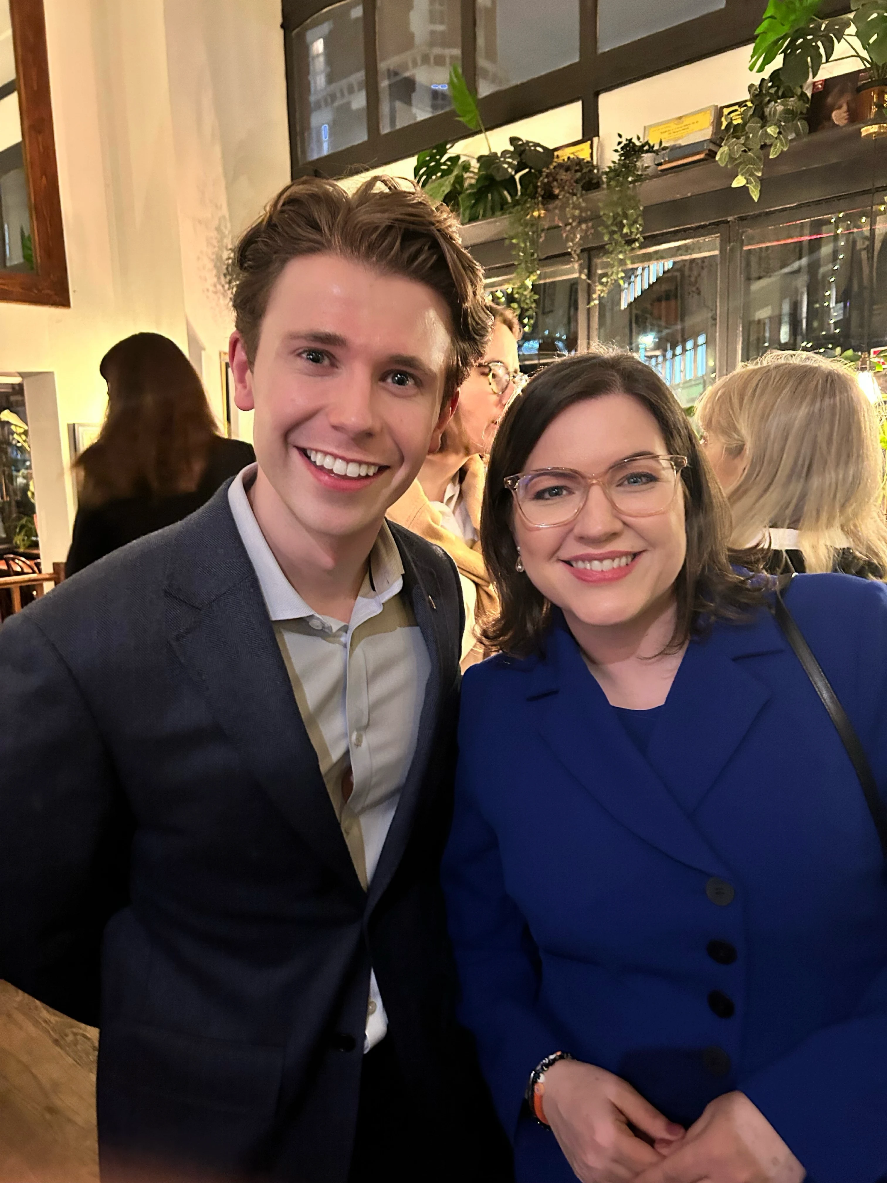 Dale McDermott with Eliza Reid, First Lady of Iceland, at an event in London